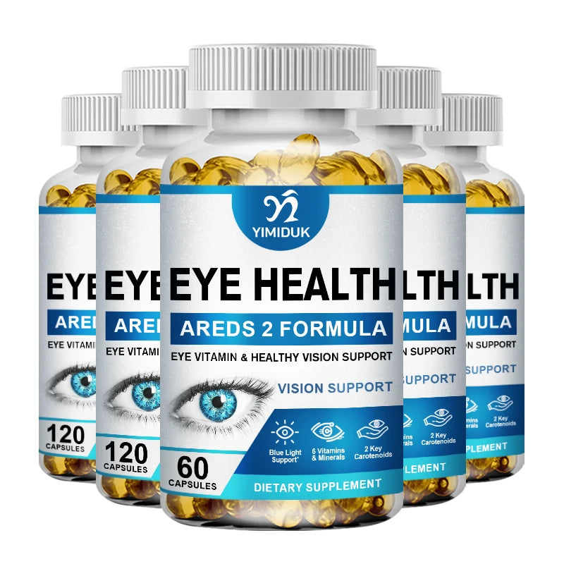 Yimiduk Eye Health Supplement, with Vitamins C & E, for Blood Vessels & Overall Ocular Wellness, Vision Sharpness, Gluten-Free
