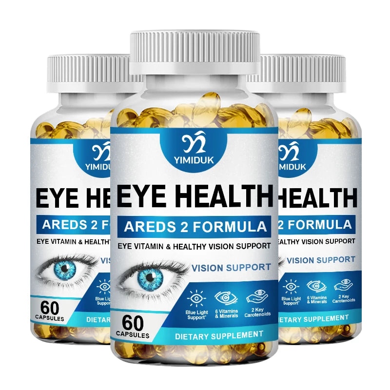 Yimiduk Eye Health Supplement, with Vitamins C & E, for Blood Vessels & Overall Ocular Wellness, Vision Sharpness, Gluten-Free